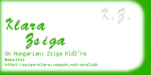 klara zsiga business card